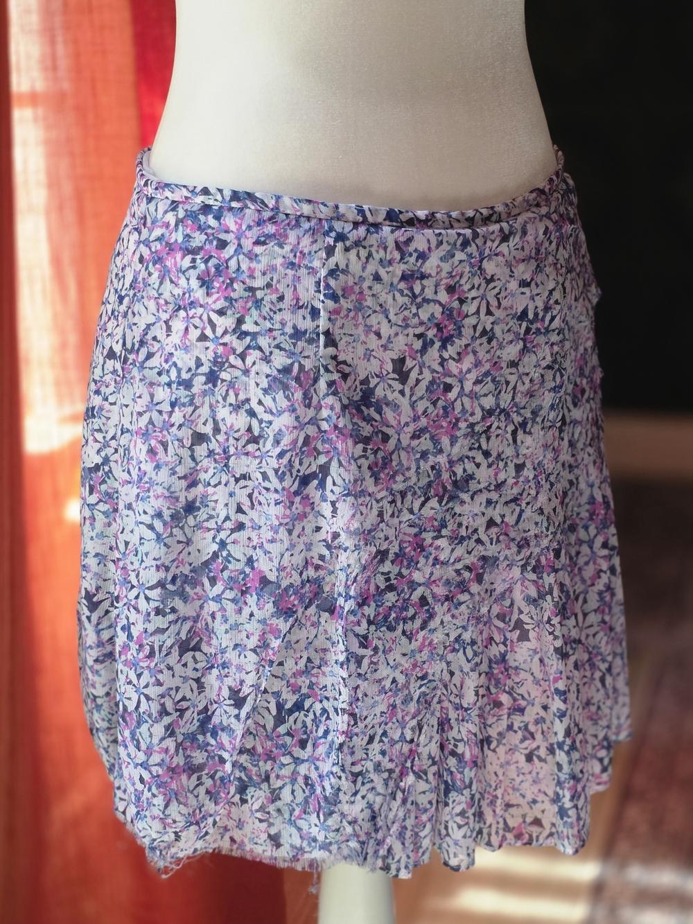 Banana Republic Floral Mini Skirt in Purple and Pink